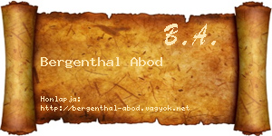 Bergenthal Abod névjegykártya